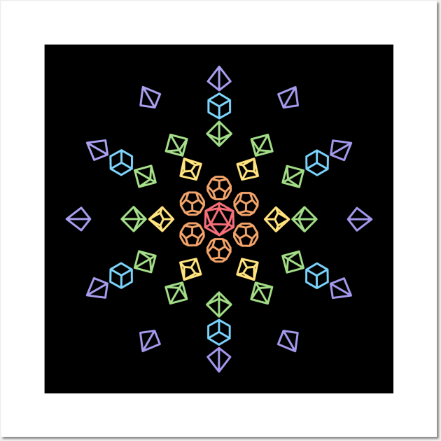 Starburst Rainbow Polyhedral Dice Wall Art by OfficialTeeDreams